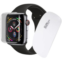 Rurihai закалено 3D стъкло с UV лепило и UV лампа за Apple Watch 40mm