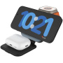 FIXED MagFlex Alu 3в1 безжично зарядно устройство с изскачаща стойка за iPhone / Apple Watch / AirPods - 15W - черно