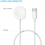 FIXED магнитен кабел за зареждане - USB-C към магнитен диск за Apple Watch - 1 m - бял