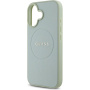 Guess Grained Classic Капак с лого MagSafe за iPhone 16 - зелен