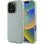Guess Grained Classic Лого капак с MagSafe за iPhone 16 Pro - зелен