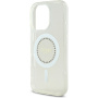 Guess Капак IML Rhinestones Ring с MagSafe за iPhone 16 Pro - прозрачен