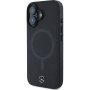 Mercedes Smooth Leather case с MagSafe за iPhone 16 - черен
