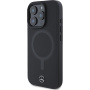 Mercedes Smooth Leather case с MagSafe за iPhone 16 Pro Max - черен