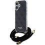 Guess 4G IML Printed Crossbody Case with Lanyard за iPhone 16 - Сив