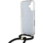 Guess 4G IML Printed Crossbody Case with Lanyard за iPhone 16 - Сив