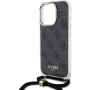 Guess 4G IML Printed Crossbody Case with Lanyard за iPhone 16 Pro - Сив