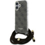 Guess 4G IML Printed Crossbody Case with Lanyard за iPhone 16 - Кафяв