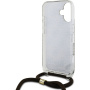 Guess 4G IML Printed Crossbody Case with Lanyard за iPhone 16 - Кафяв