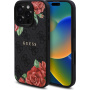 Guess Калъф 4G Roses с мотив роза и MagSafe за iPhone 16 Pro Max - сив