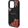 Guess Калъф 4G Roses с мотив роза и MagSafe за iPhone 16 Pro Max - сив