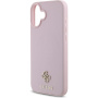 Guess Grained 4G Small Metal Logo Case с MagSafe за iPhone 16 - Розов