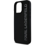 Karl Lagerfeld 3D гумен блясък лого калъф за iPhone 16 Pro Max - черен