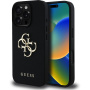 Guess Grained 4G Metal Logo Case за iPhone 16 Pro - черен