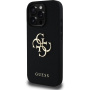 Guess Grained 4G Metal Logo Case за iPhone 16 Pro - черен