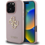 Guess Grained 4G Metal Logo Case за iPhone 16 Pro - Розов