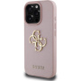 Guess Grained 4G Metal Logo Case за iPhone 16 Pro - Розов