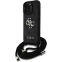 Guess 4G метален кейс с лого Crossbody с въже за iPhone 16 Pro - сив