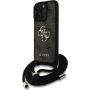 Guess 4G Metal Logo Crossbody Case with Lanyard за iPhone 16 Pro Max - кафяв