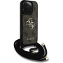 Guess 4G Metal Logo Crossbody Case with Lanyard за iPhone 16 Pro Max - кафяв