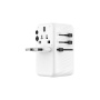 FIXED Voyager универсален адаптер за пътуване с 3x USB-C / USB-A порта и прибиращи се щепсели - 120W - бял