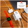 FIXED Voyager универсален адаптер за пътуване с 3x USB-C / USB-A порта и прибиращи се щепсели - 120W - бял