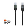 FIXED кабел за зареждане и данни с дисплей - USB-C към USB-C - 1,2 м - черен