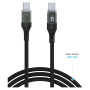 FIXED кабел за зареждане и данни с дисплей - USB-C към USB-C - 1,2 м - черен
