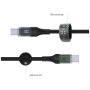 FIXED кабел за зареждане и данни с дисплей - USB-C към USB-C - 1,2 м - черен