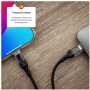FIXED кабел за зареждане и данни с дисплей - USB-C към USB-C - 2 m - черен