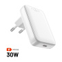 FIXED Slim GaN зарядно устройство с USB-C порт - 30W - бяло