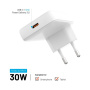 FIXED Slim GaN зарядно устройство с USB-C порт - 30W - бяло
