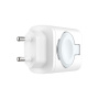 FIXED Power Socket адаптер за зареждане с USB-C / USB-A портове и сгъваемо зарядно за Apple Watch - 33W - бял