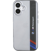 BMW Калъф IML Motorsport Vertical Stripe за iPhone 16 - сив