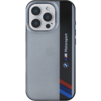 BMW Калъф IML Motorsport Vertical Stripe за iPhone 16 Pro - сив