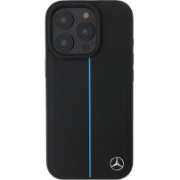 Mercedes Капак Blue Stripe с MagSafe за iPhone 16 Pro - черен
