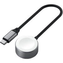 Satechi магнитен кабел за бързо зареждане - USB-C към магнитен диск за Apple Watch - 20 см - космическо сиво