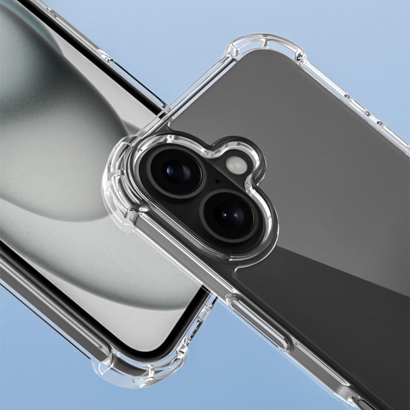 Кейс с абстрактен вълнообразен модел и подсилени ъгли за iPhone 16 Plus - зелен