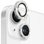NORTHJO стъкла с блестящи рамки за защита на лещи на задния фотоапарат за iPhone 13 / 13 Mini - сребърен
