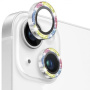 NORTHJO стъкла с блестящи рамки за защита на лещи на задния фотоапарат за iPhone 13 / 13 Mini - преливаща се