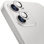 Enkay Защитно закалено стъкло за задната камера с алуминиева рамка за iPhone 12 / 12 mini - сребърно