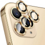 Enkay Защитен закалено стъкло за задната камера с алуминиева рамка за iPhone 12 Pro Max - златно