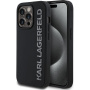 Karl Lagerfeld 3D гумен блясък лого калъф за iPhone 13 Pro - черен