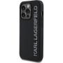 Karl Lagerfeld 3D гумен блясък лого калъф за iPhone 13 Pro - черен