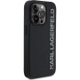 Karl Lagerfeld 3D гумен блясък лого калъф за iPhone 13 Pro - черен
