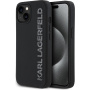 Karl Lagerfeld 3D гумен блясък лого калъф за iPhone 14 - черен