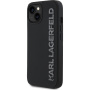 Karl Lagerfeld 3D гумен блясък лого калъф за iPhone 14 - черен