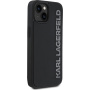 Karl Lagerfeld 3D гумен блясък лого калъф за iPhone 14 - черен