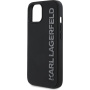Karl Lagerfeld 3D гумен блясък лого калъф за iPhone 14 - черен