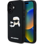 Karl Lagerfeld 3D гумен кейс с двойни глави за iPhone 16 - черен